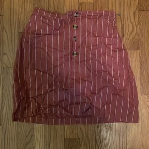 Burnt orange striped skirt